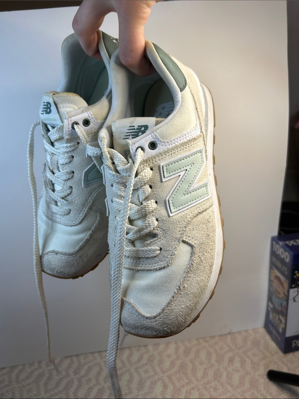 New Balance White with Green Accent Retro Runner Woman’s